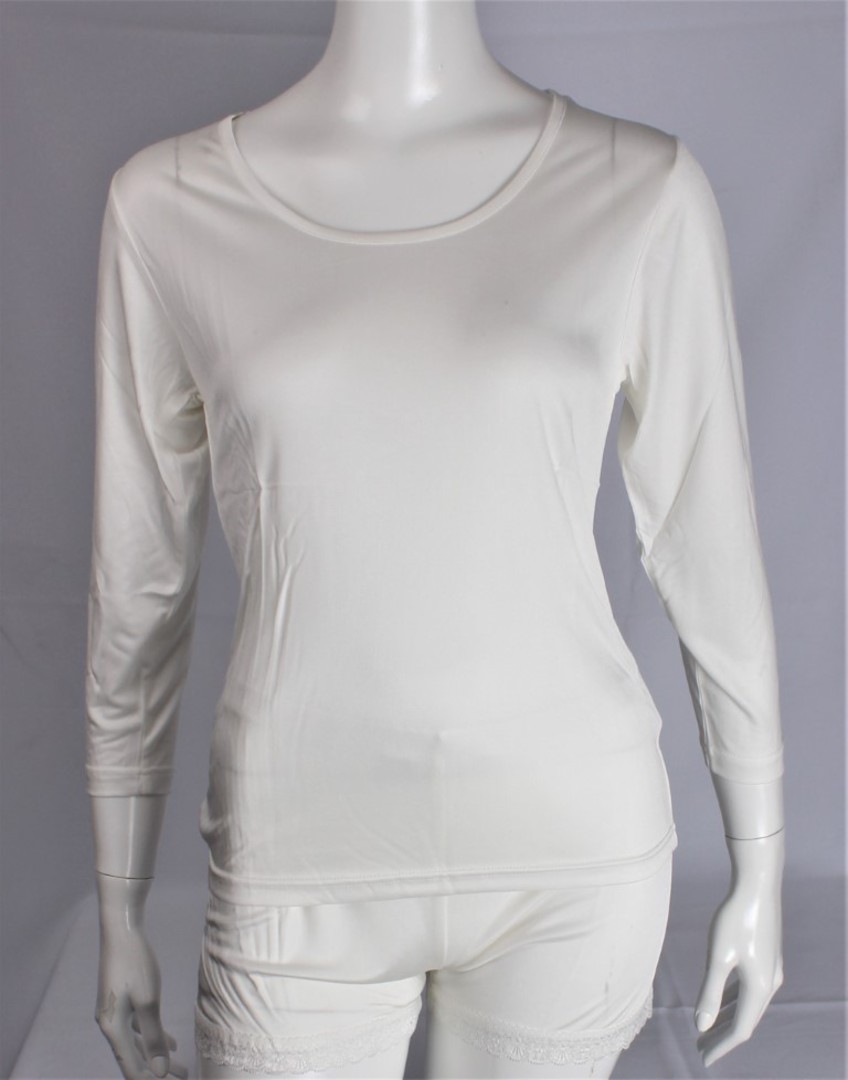 Pure silk  long sleeve camisole top nat Code:AL/SILK/1/NAT image 0